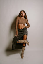 Load image into Gallery viewer, She's An Icon Black Denim Maxi Skirt