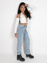 Load image into Gallery viewer, Heart Breaker Crop Top White
